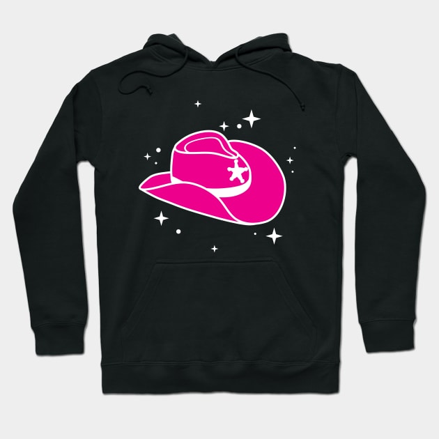 Hot Pink Cowboy Hat Cowgirl Aesthetic Hoodie by YourGoods